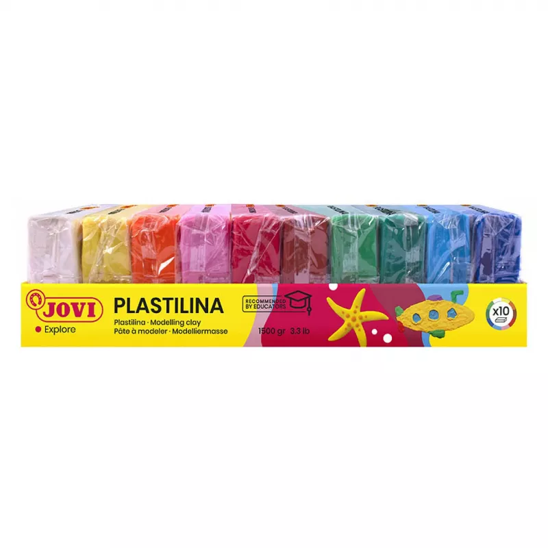 JOVI Plastilina pasta de modelar, 10 colores surtidos, de 150 g cada uno