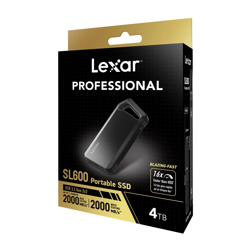Lexar SL600 4TB unidad SSD portátil - Space Gray, USB 3.2 Gen 2x2, hasta 2000MB/s de lectura