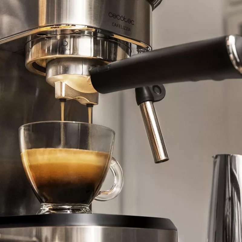 Cecotec Cafelizzia 790 Steel cafetera espresso semiautomática, 20 bar, 1350 W, acero inoxidable