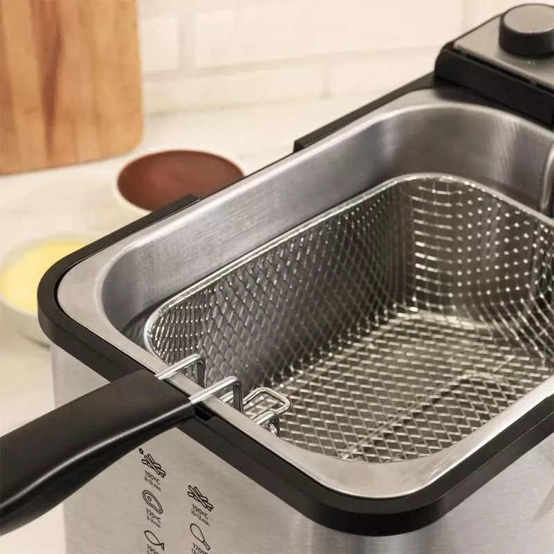 Cecotec CleanFry Infinity 3000 Full Inox freidora, capacidad de aceite 3L, capacidad de alimentos 1kg, 2400W, acero inoxidable