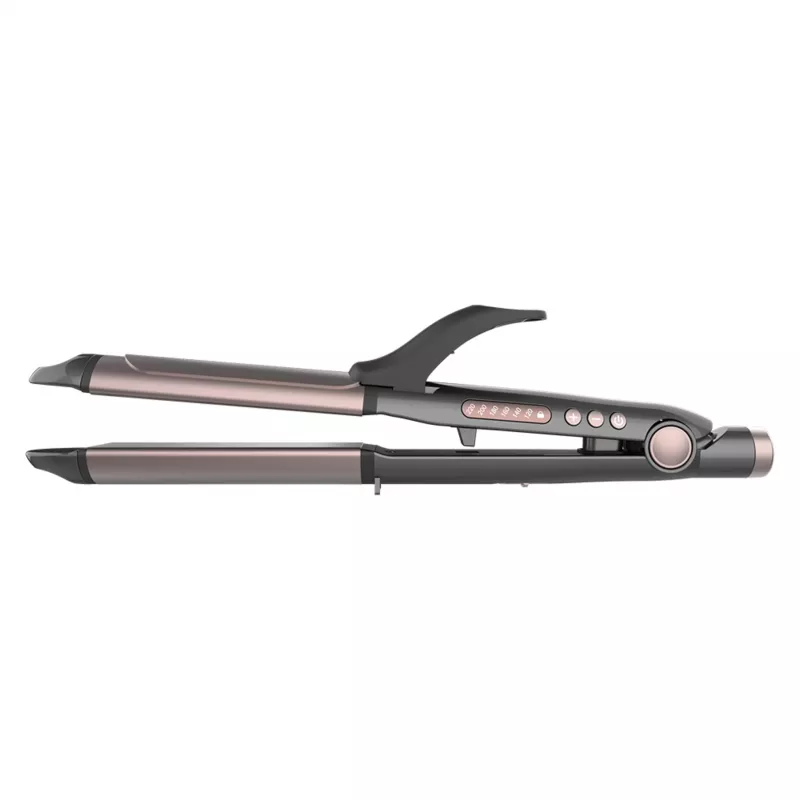 Cecotec Bamba RitualCare 1000 Ceramic Plancha de pelo y rizador 2 en 1, negro/oro rosa