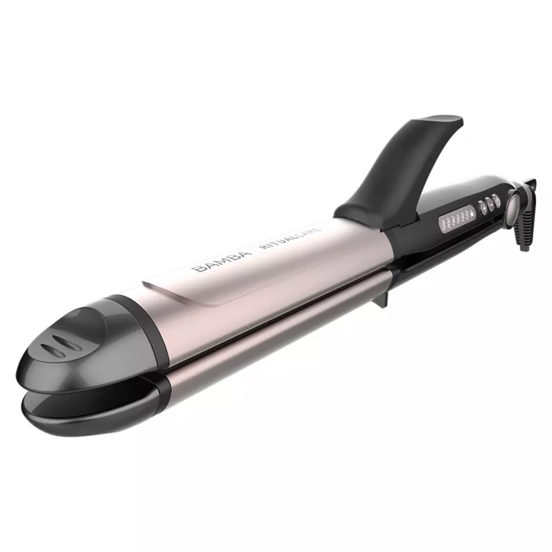 Cecotec Bamba RitualCare 1000 Ceramic Plancha de pelo y rizador 2 en 1, negro/oro rosa