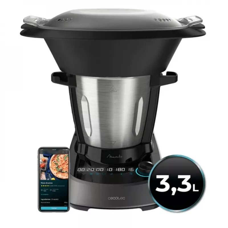 Cecotec Mambo 11090 Robot de cocina multifunción, 1700 W, 3,3 L, acero inoxidable, Wi-Fi