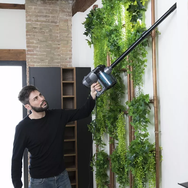 Cecotec Conga Thunderbrush 560 aspirador 2 en 1 de escoba y de mano, 600 W, ciclónico, sin bolsa, con cable, cable de 6 m, cepillo motorizado, blanco