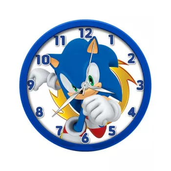 Reloj de pared infantil Sonic The Hedgehog 25 cm redondo de plástico analógico de cuarzo multicolor
