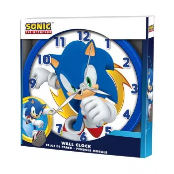Reloj de pared infantil Sonic The Hedgehog 25 cm redondo de plástico analógico de cuarzo multicolor