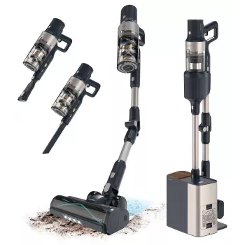Cecotec Conga Rockstar 5500 Hurricane Station Flex aspirador a batería 3 en 1, 26 kPa, 680 W, 90 min de autonomía, litio-ion