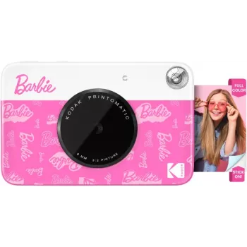 Cámara digital instantánea KODAK Printomatic Barbie Edition 5MP + 5 hojas de papel fotográfico ZINK rosa