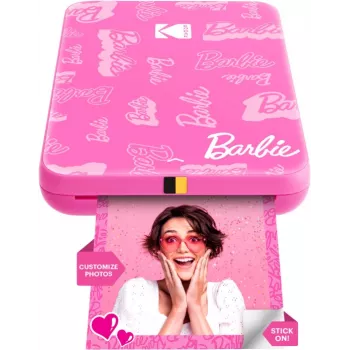 Impresora de fotos instantánea KODAK Step Slim Barbie - Bluetooth 5.0, tecnología ZINK Zero Ink, impresiones 2x3