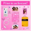 Impresora de fotos instantánea KODAK Step Slim Barbie - Bluetooth 5.0, tecnología ZINK Zero Ink, impresiones 2x3 inch, Barbie rosa