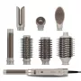 Cecotec CeramicCare 8in1 AirGlam Gyro Moldeador y secador de pelo, 1200W, 7 accesorios, Champán