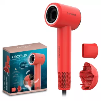 Cecotec DryNova Red Secador de pelo 2200W Motor AC profesional Tecnología de iones Golpe de aire frío