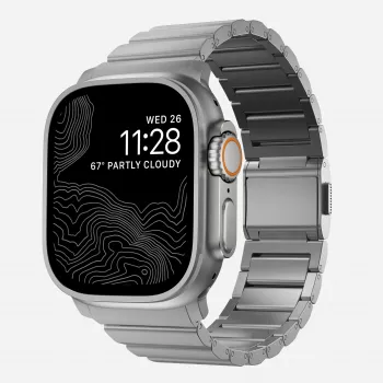 NOMAD Titanium Band V3 - Pulsera de metal Natural Titanium Brushed para Apple Watch 46mm/49mm