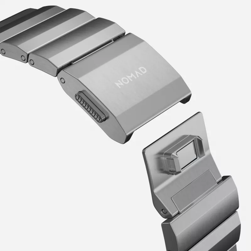 NOMAD Titanium Band V3 - Pulsera de metal Natural Titanium Brushed para Apple Watch 46mm/49mm