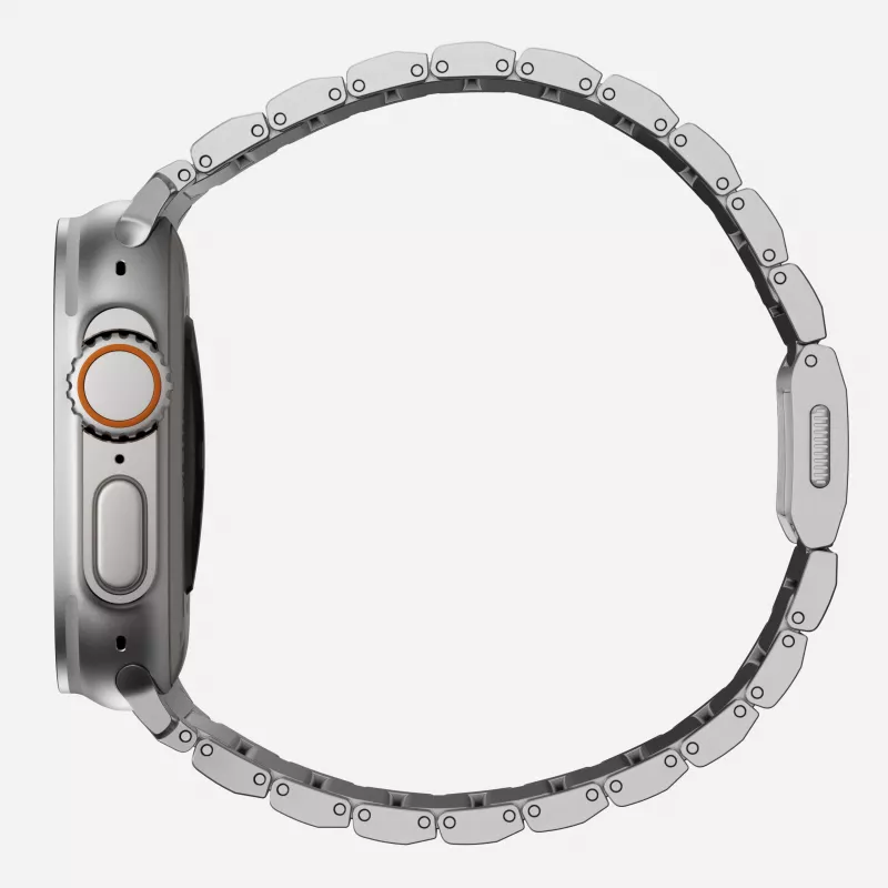 NOMAD Titanium Band V3 - Pulsera de metal Natural Titanium Brushed para Apple Watch 46mm/49mm
