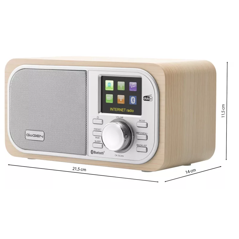 GOGEN IR237BTDAB radio por internet con DAB+, FM, Bluetooth, Wi-Fi y pantalla LCD en color de 2,4 pulgadas