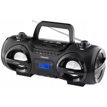 Hyundai TRC985BT Boombox portátil con CD, Bluetooth, radio FM/AM, reproducción MP3/USB, negro