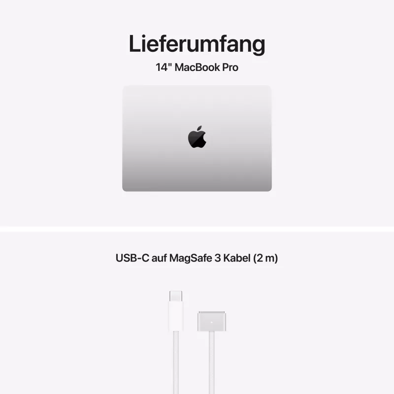 Apple MacBook Pro 14 M5 plata, CPU M5 10 núcleos, GPU 10 núcleos, 24 GB RAM, 1 TB SSD, distribución de teclado alemana, cristal Nano-Texture (Z1KN_5_DE_CTO)