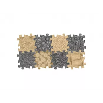 Muffik Set de esterilla sensorial ortopédica 8 en 1 natural 8 piezas puzzle MFK-065