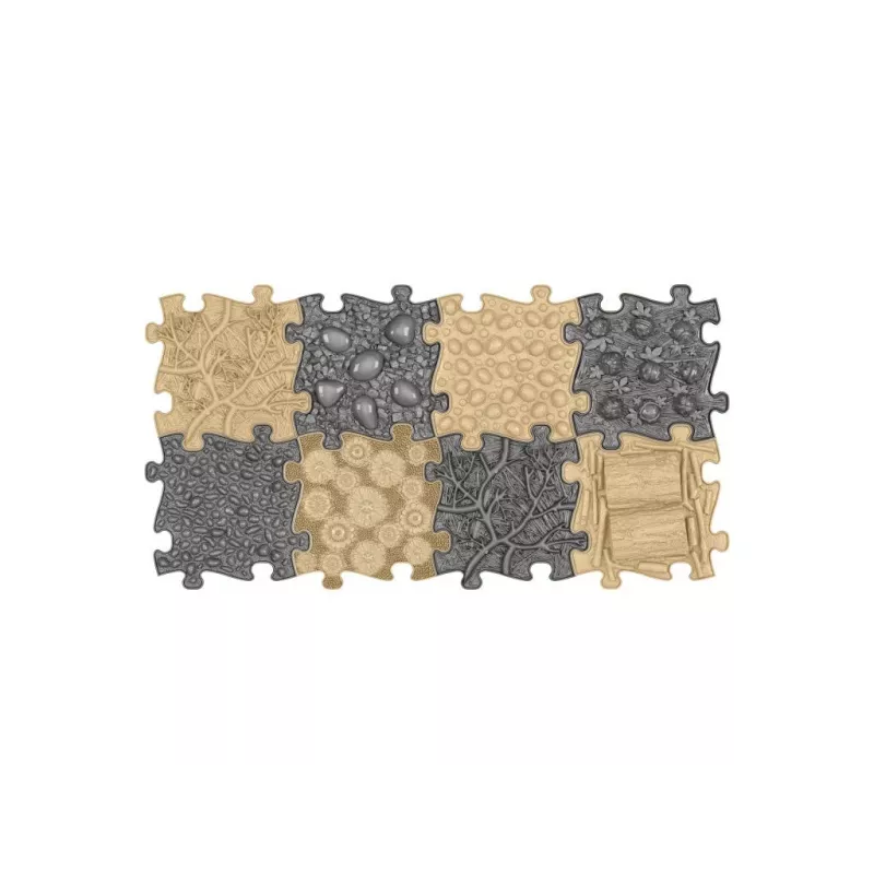 Muffik Set de esterilla sensorial ortopédica 8 en 1 natural 8 piezas puzzle MFK-065