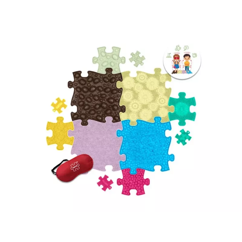 Muffik Set de esterilla sensorial ortopédica 13 en 1 puzzle juego táctico MFK-070