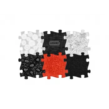 Muffik Set de esterilla sensorial ortopédica 6 en 1 Baby negro y blanco 6 esterillas puzzle juego sensorial Muffik MFK-023-3