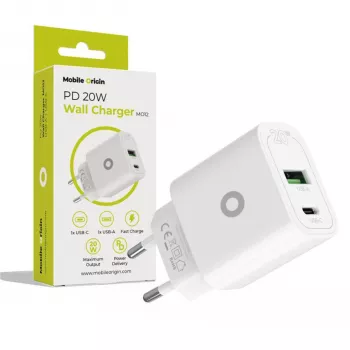 Mobile Origin Cargador de pared PD20W MO12 blanco 1x USB-A + 1x USB-C