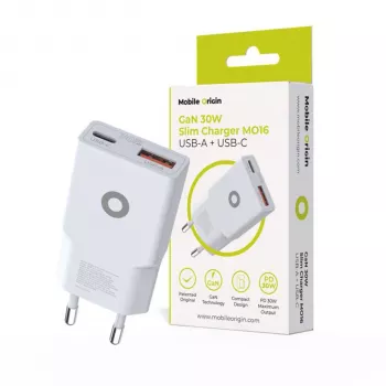 Mobile Origin Cargador Slim 30W TÜV MO16 USB-A + USB-C