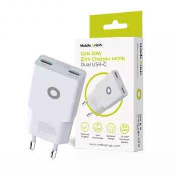 Mobile Origin Cargador Slim 30W TÜV MO18 Dual USB-C