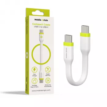 Mobile Origin Compact Cable USB-C a USB-C blanco 10cm