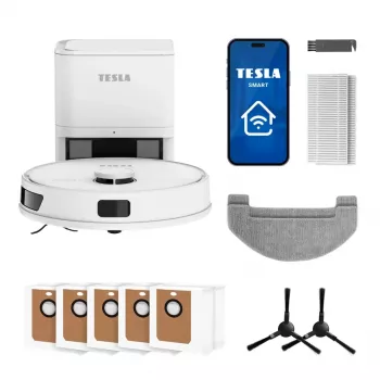 Tesla RoboStar iQ660 Plus Robot aspirador con navegación LiDAR, función de fregado y base de carga, Blanco