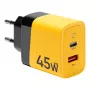 Tactical Microgrid GaN 45W cargador de pared amarillo con USB-C