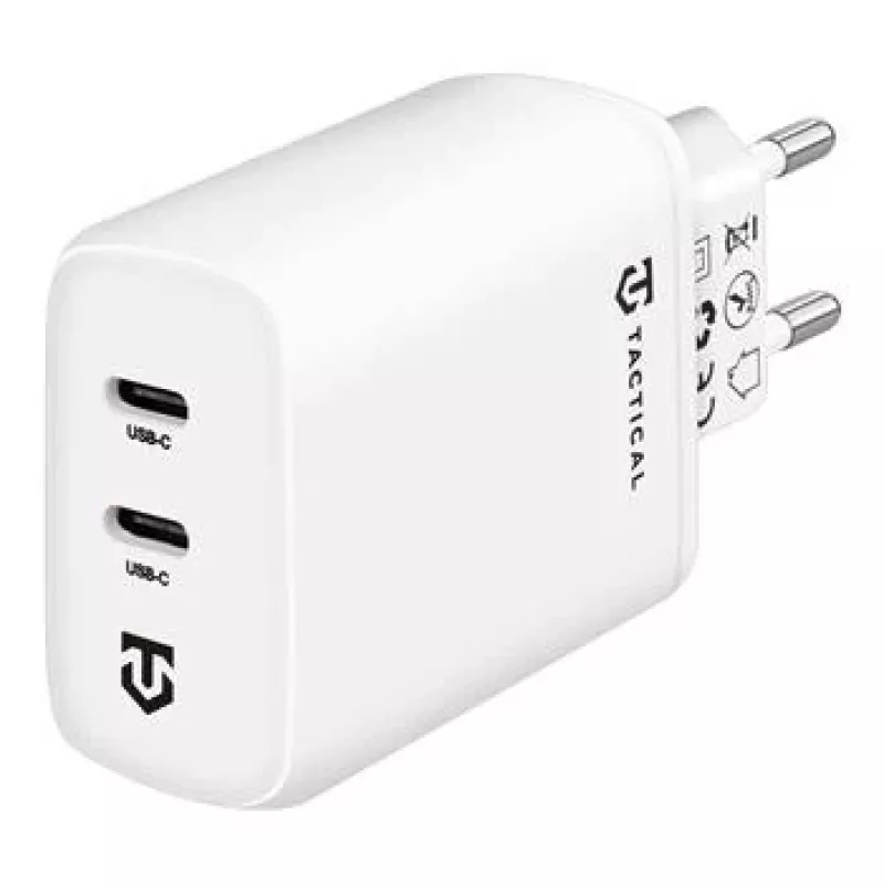 Tactical Base Plug Dual 40W cargador de pared blanco GaN