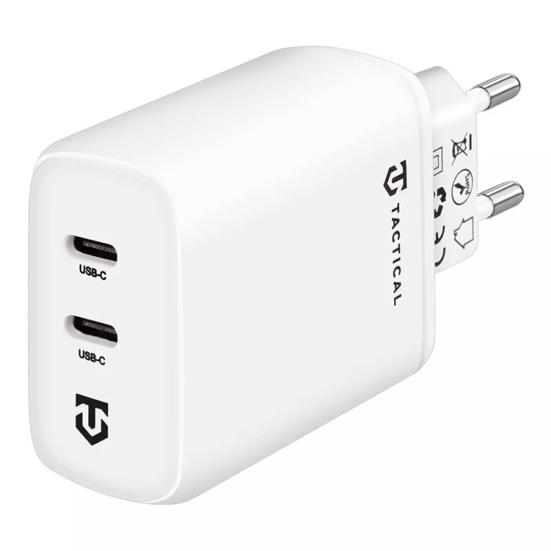 Tactical Base Plug Dual 40W cargador de pared blanco GaN