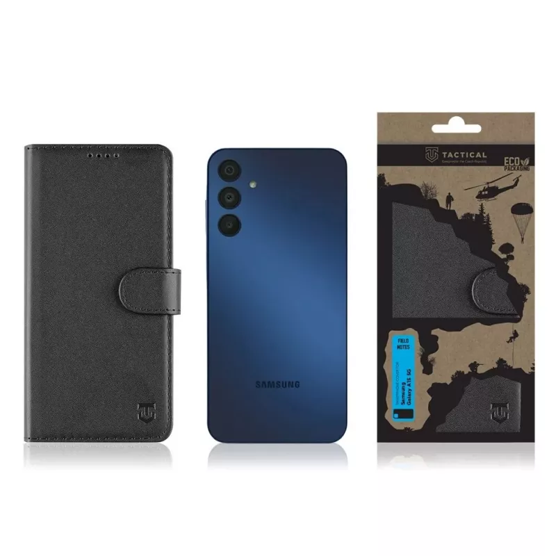 Tactical funda tipo libro Field Notes para Samsung Galaxy A15 5G, negra