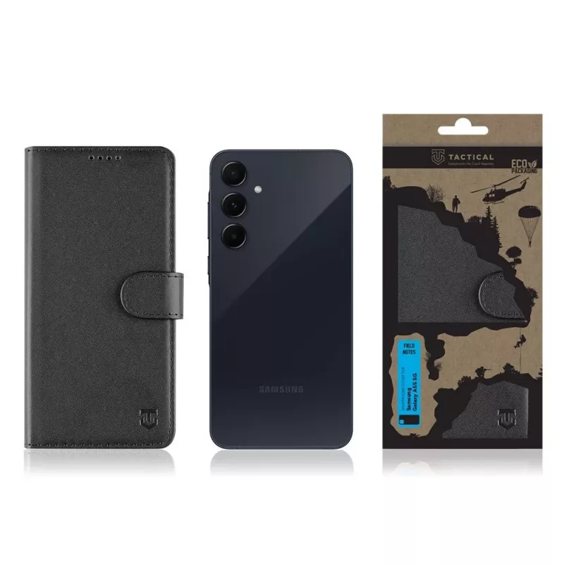 Tactical funda tipo libro Field Notes para Samsung Galaxy A55 5G negra