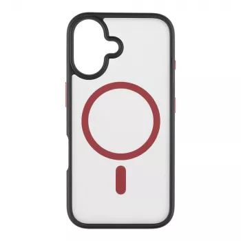 Funda trasera táctica MagForce Hyperstealth 2.0 para iPhone 16, negro/rojo