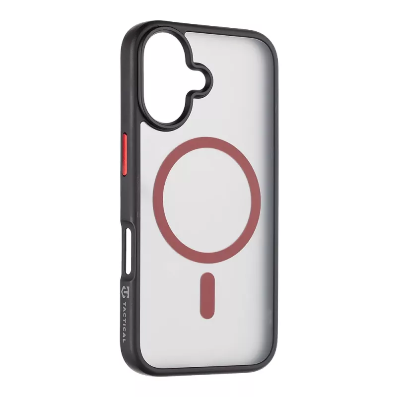 Funda trasera táctica MagForce Hyperstealth 2.0 para iPhone 16, negro/rojo