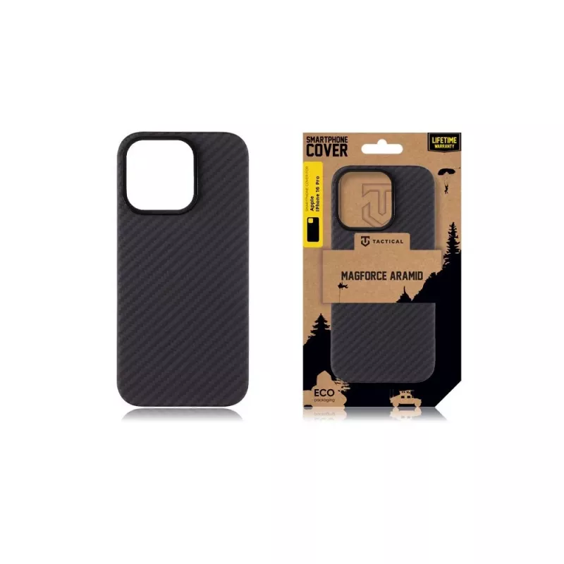 Funda trasera táctica MagForce Aramid para iPhone 16 Pro negra