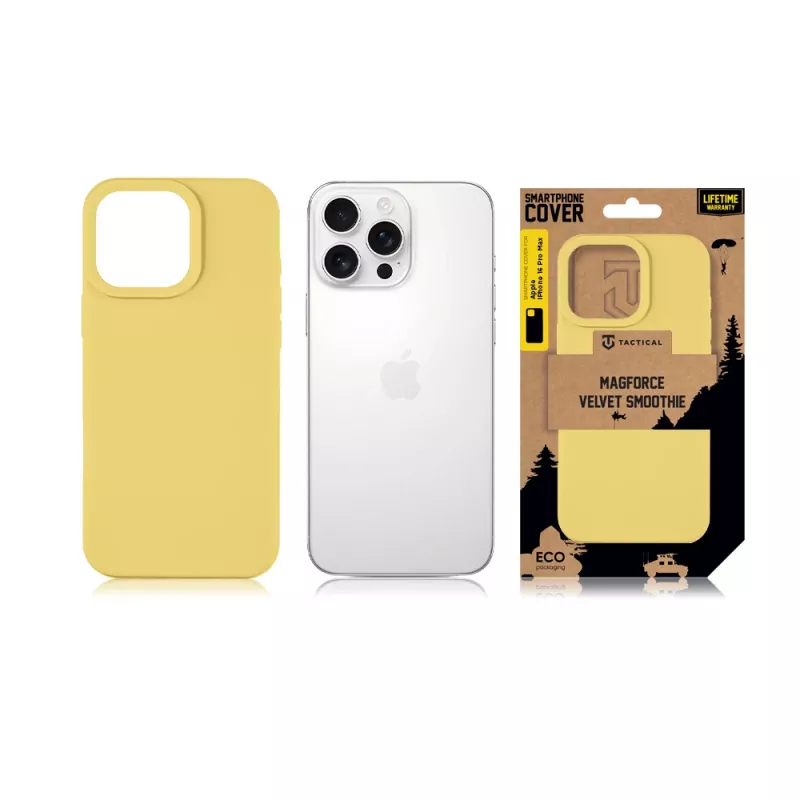 Funda trasera táctica MagForce Velvet Smoothie para iPhone 16 Pro Max - amarillo plátano