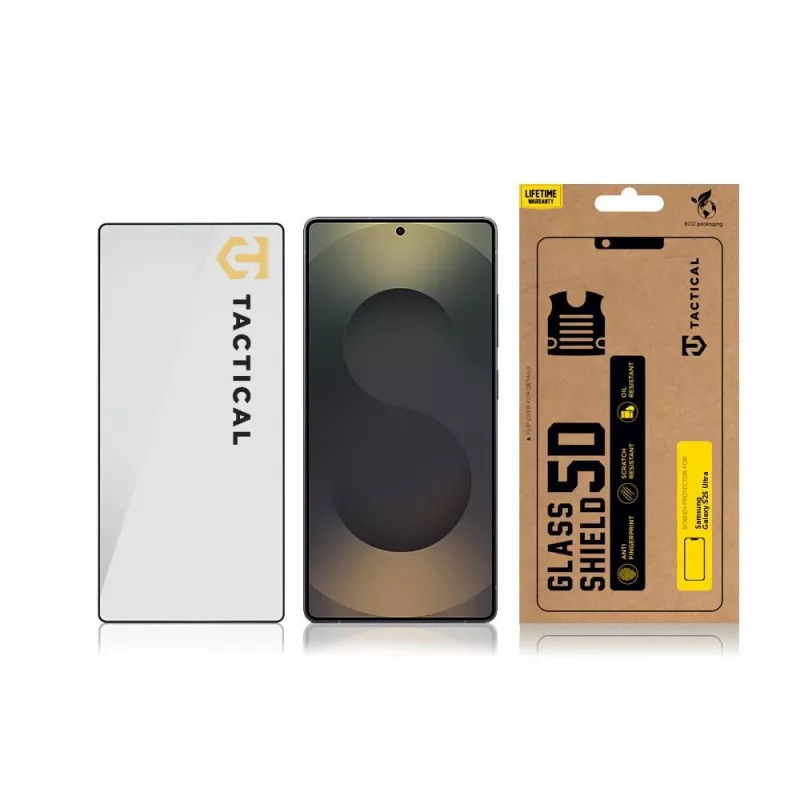 Tactical Glass Shield 5D para Samsung Galaxy S25 Ultra Negro