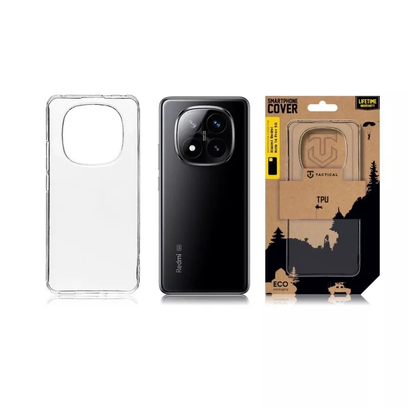 Funda trasera Tactical Back Cover TPU para Xiaomi Redmi Note 14 Pro+ 5G Transparente