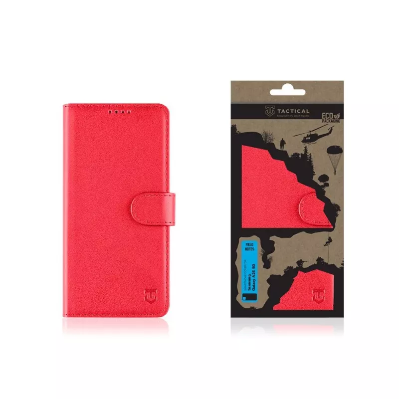 Funda tipo libro Tactical Field Notes para Samsung Galaxy A26 5G Rojo