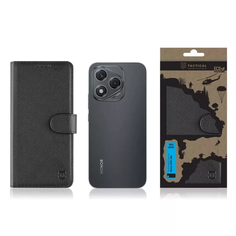 Funda tipo libro Tactical Field Notes Honor 400 Lite Negro
