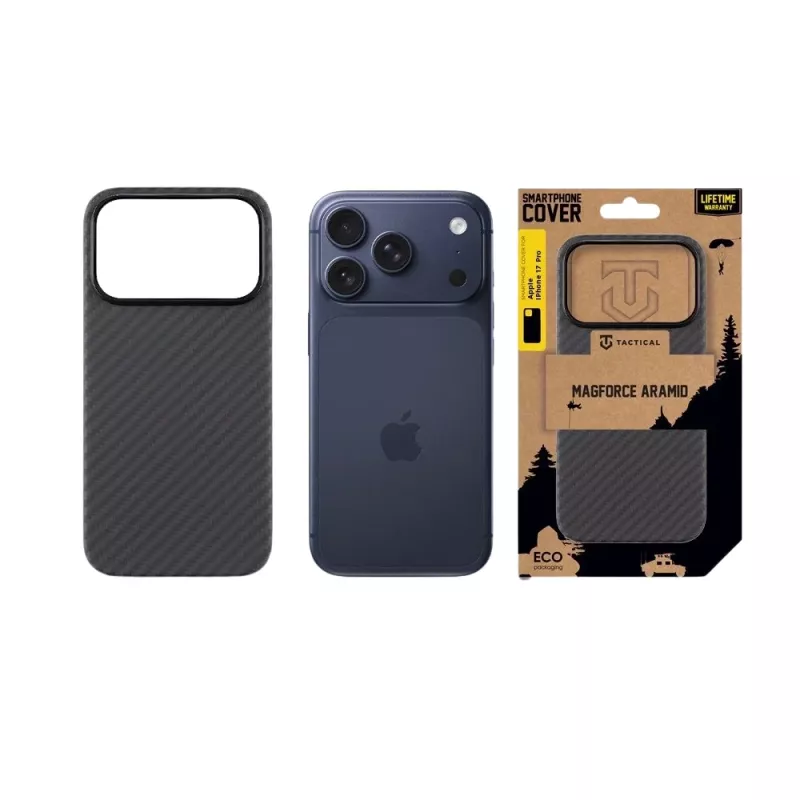 Funda trasera Tactical MagForce Aramid para Apple iPhone 17 Pro Negro