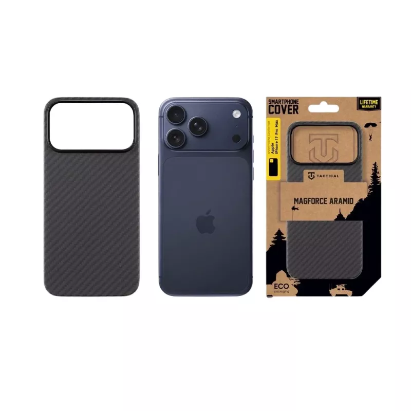 Funda trasera Tactical MagForce Aramid para Apple iPhone 17 Pro Max Negro