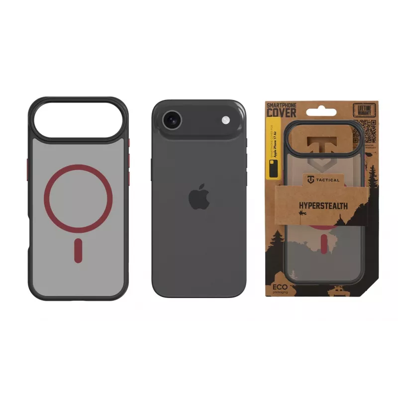 Funda trasera Tactical MagForce Hyperstealth 2.0 para iPhone Air, Negro/Rojo