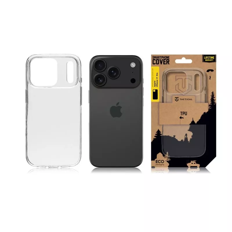 Funda trasera táctica TPU para Apple iPhone 17 Pro transparente