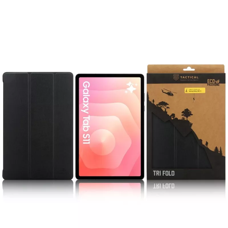 Tactical Book Cover Tri Fold Galaxy Tab S11 negro