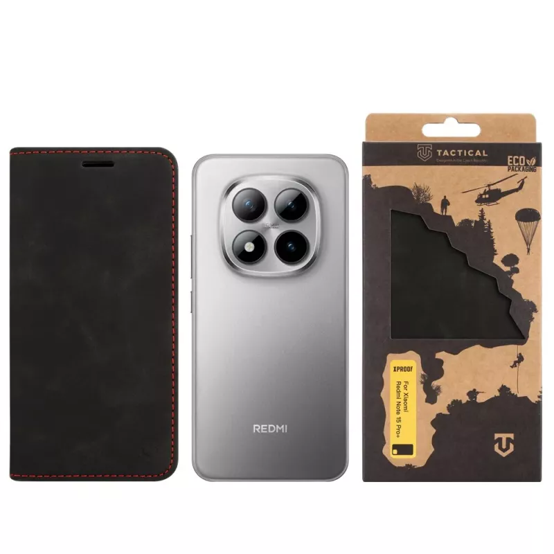 Funda tipo libro Tactical Xproof Redmi Note 15 Pro+ 5G Black Hawk negro